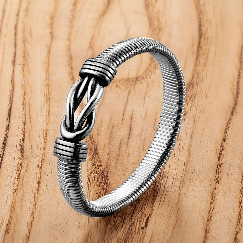 Silver Coil Knot Bracelet for Modern Style White
