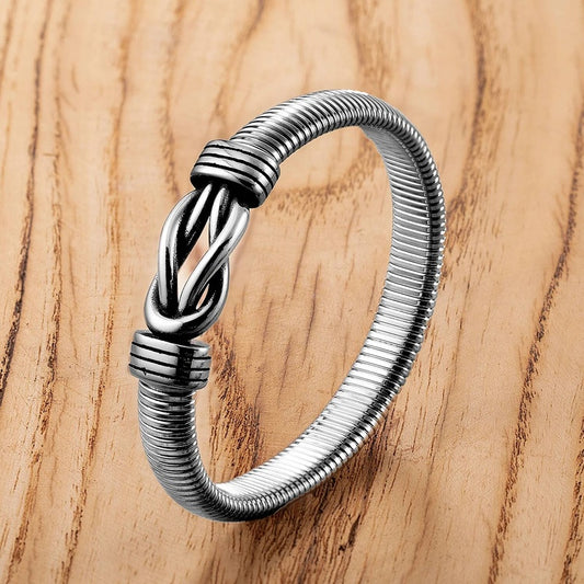 Silver Coil Knot Bracelet for Modern Style White