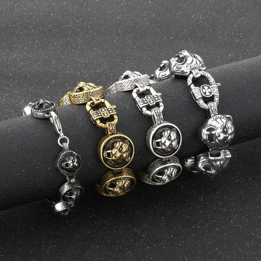Tiger Men's Bracelet Stainless Steel 316L Punk Viking Jewelry