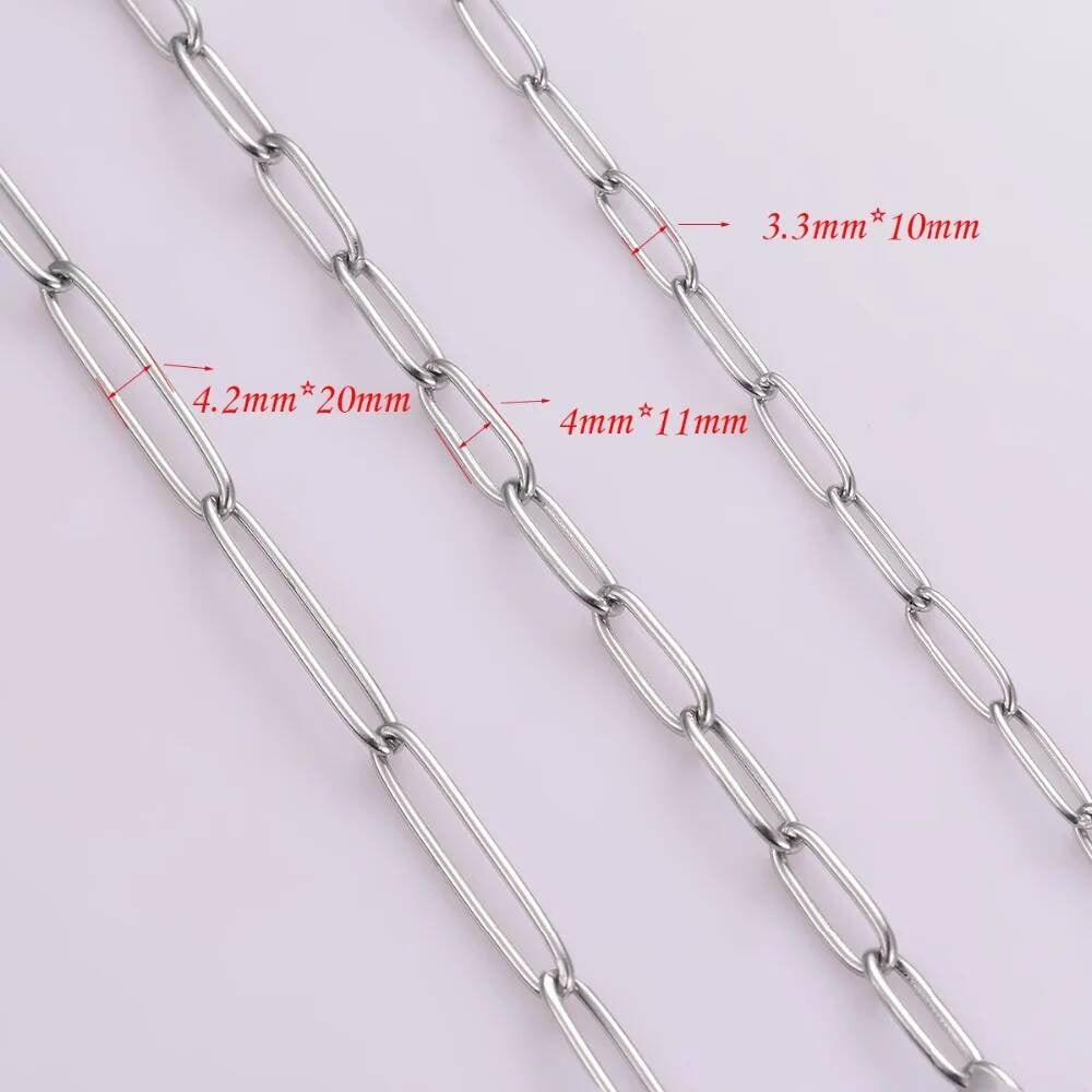 1Pc Stainless Steel Big Long Cross O Chain For Women Men DIY Jewelry Bracelet Necklace