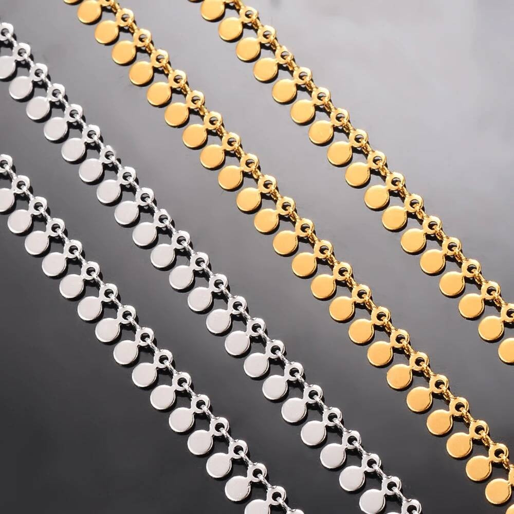 1 piece Stainless Steel Water Drop Handmade Link Chain for Men Women DIY Jewelry Making Bracelet Anklet Necklace