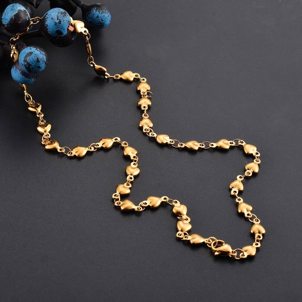 1Pc Length 18cm-100cm Stainless Steel Handmade Link Chain Necklaces For Women Heart Cross Bracelet Jewelry