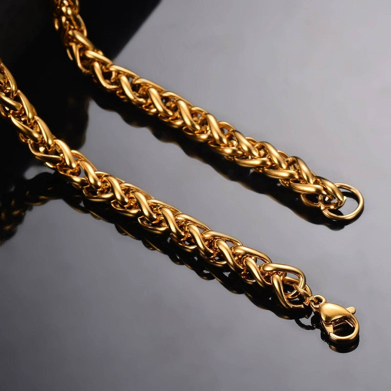 1 piece Width 3mm/4mm/5mm/6mm Gold Color Keel Link For Men Women Stainless Steel Chain Necklace
