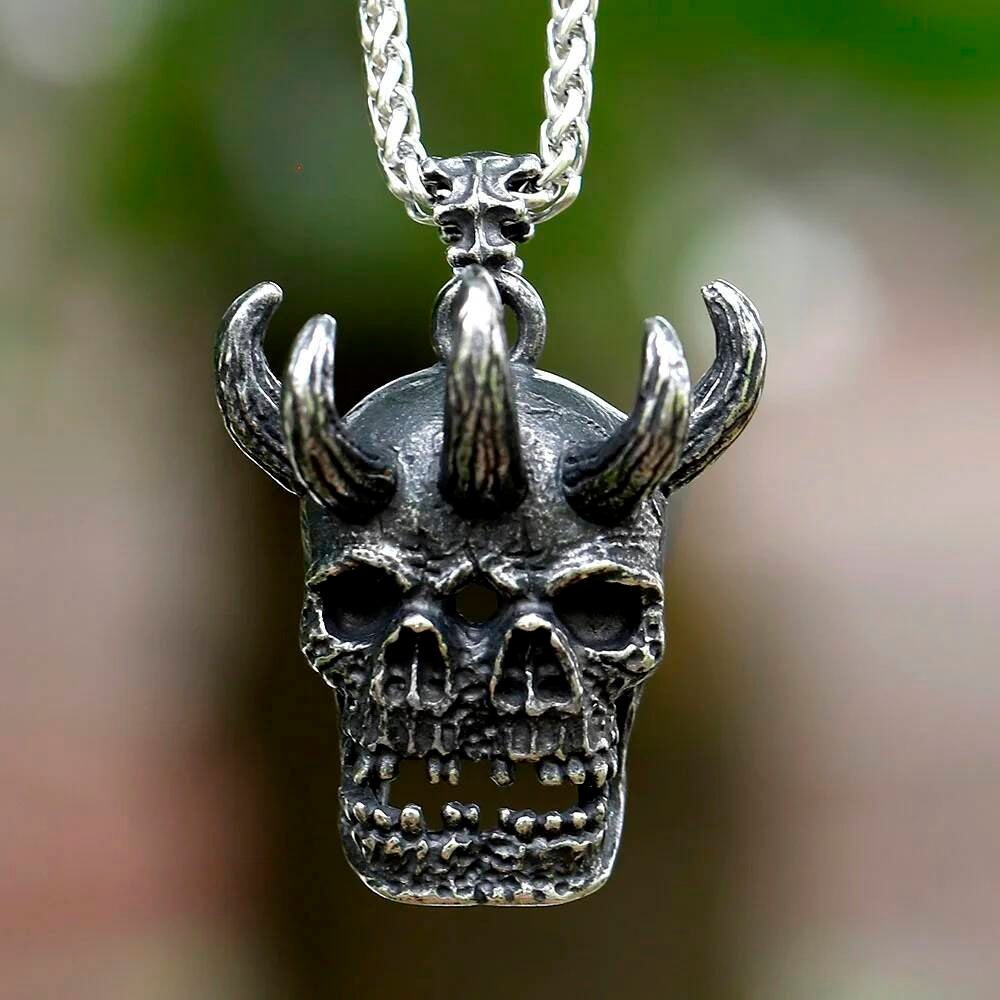 Skeletons in Coffin Pendant Necklace, Gothic Silver Jewelry with Death and Love Symbolism LP-1273 CN