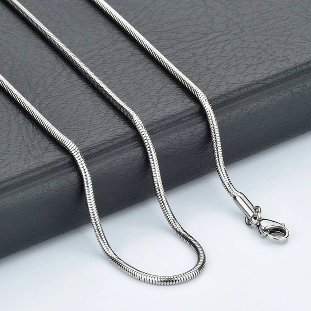 1 piece 1.5mm 60cm Stainless steel Round Snake Chain Pendant For Men Women Necklace Jewelry