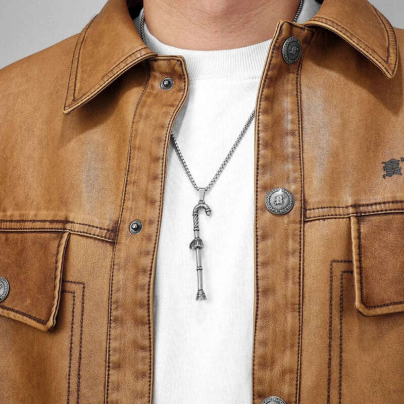 316L Stainless Steel Egyptian Pharaoh Staff Pendant Necklace