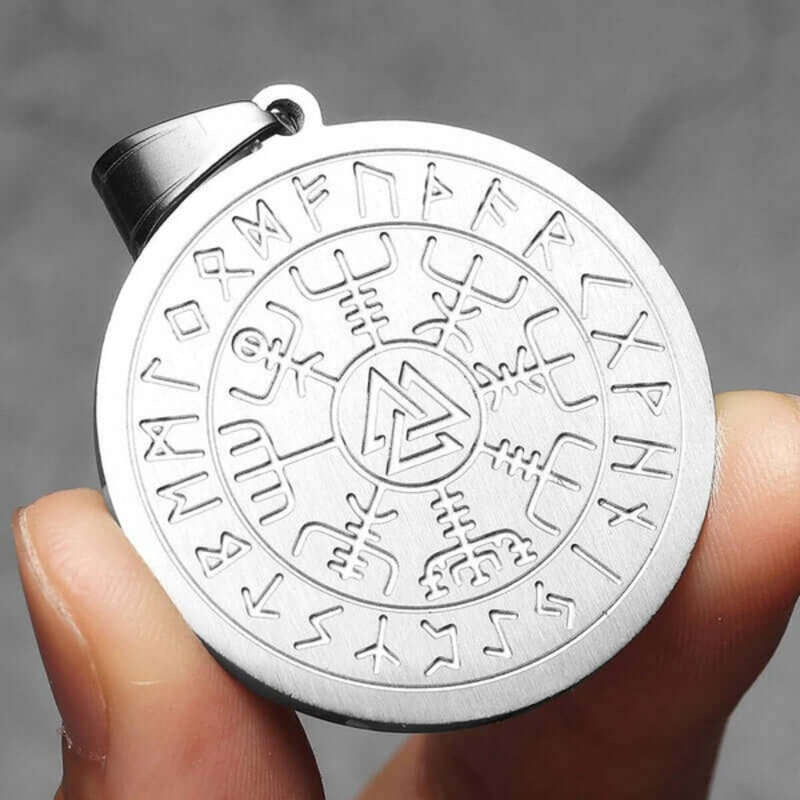 Men’s Viking Rune Valknut Pendant Necklace – 316L Stainless Steel Norse Amulet