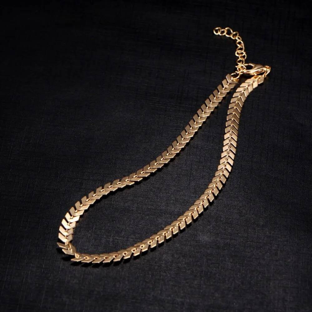 1Pc Not allergic Stainless Steel Leaves Chain Choker Necklace Bohemian Jewelry For Woman with 5cm extention chain