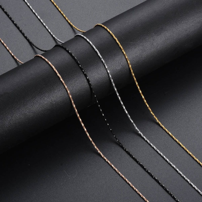 1 piece Width 1.2mm Tiny Twisted Square Snake Chain Stainless Steel Choker Necklace For Women Collier