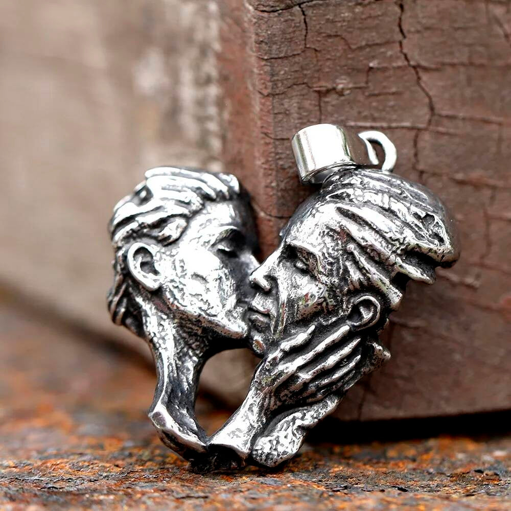 Lovers' Embrace Heart Pendant – Symbol of Eternal Love and Connection