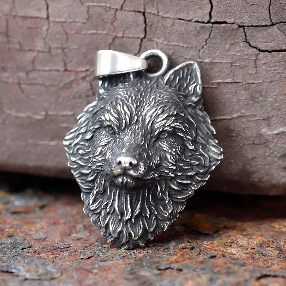 Wolf Head Pendant Necklace – Viking Stainless Steel Animal Totem Jewelry