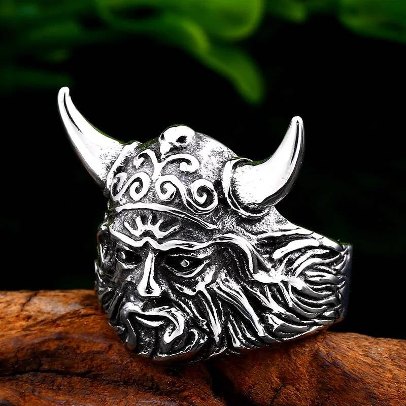 Odin's Symbol Ring – 316L Stainless Steel Norse Amulet Band
