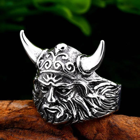 Odin's Symbol Ring – 316L Stainless Steel Norse Amulet Band