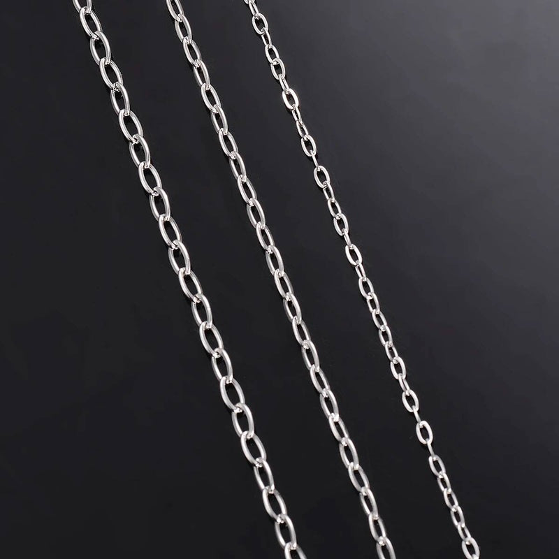 Wholessale 10 pcs/lot Stainless Steel Tiny Shape O Long Cross Chain Necklaces For DIY Pendant Necklace Length 40cm -90cm