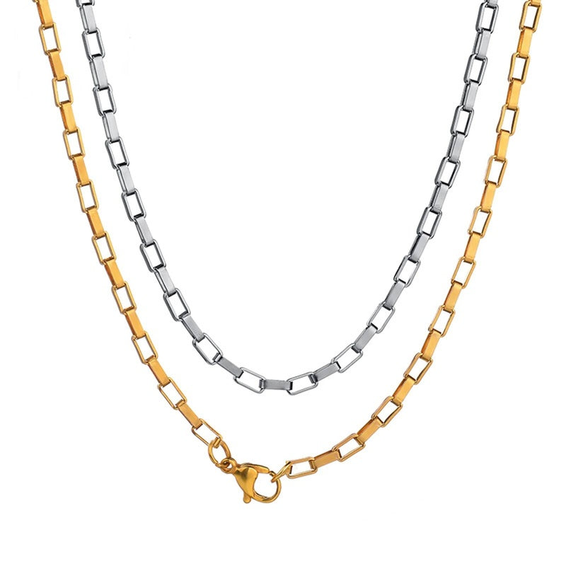 1Pc Stainless Steel Width 1.5/2/2.5/3/4mm Long Box Chain Necklace For Men Women DIY Jewelry Findings Making