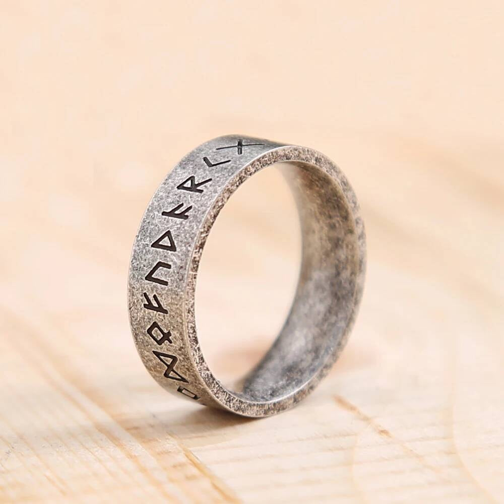 Viking Rune Ring - Stainless Steel Nordic Valknut Couple Jewelry Unisex Gift Style A