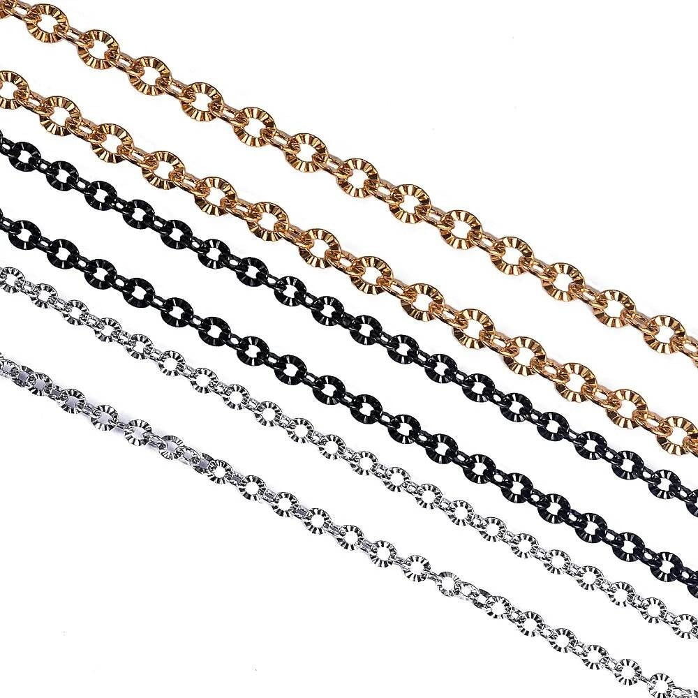 1Pc Women Men O Style 316L Stainless Steel Link Chain Necklace Jewelry Width 2/2.5/3/4mm