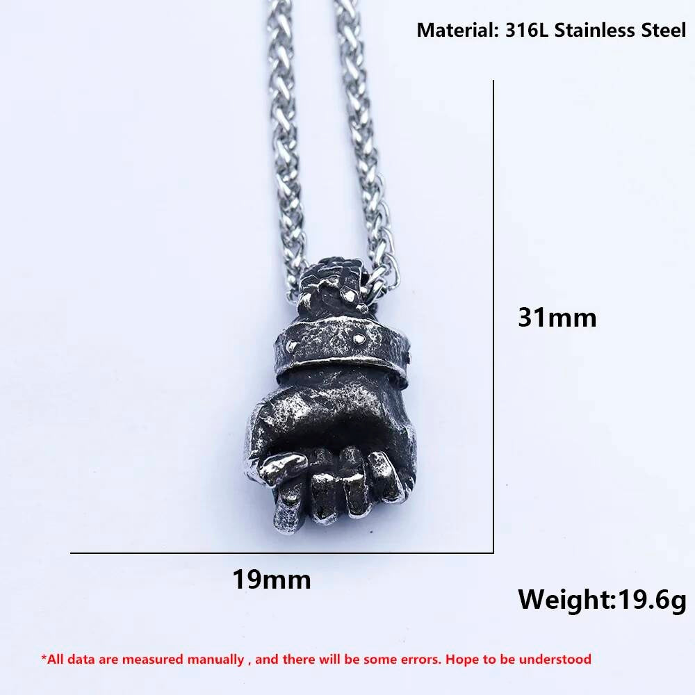 Fist Pendant with Chain – Symbol of Strength and Courage