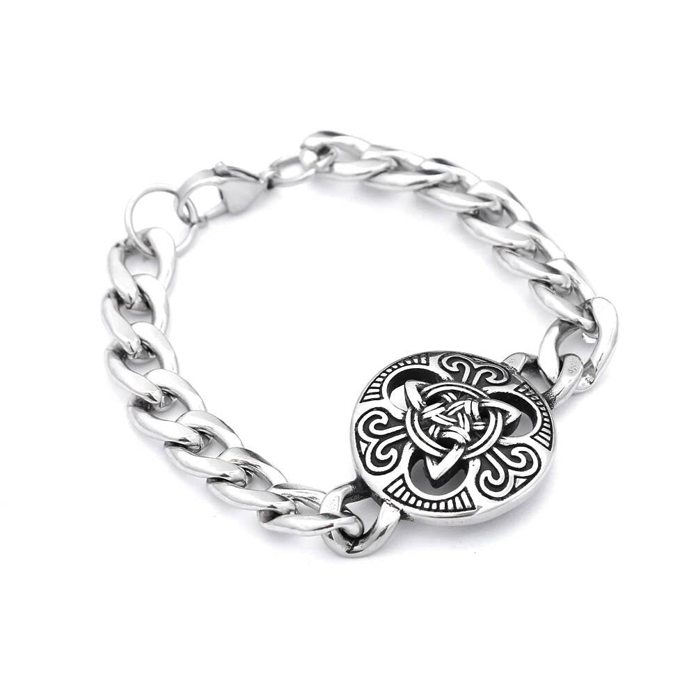 Angel Wing Heart Bracelet – 316L Stainless Steel Chain Link Bracelet with Gothic Winged Heart Pendant for Men & Women Style B 22cm