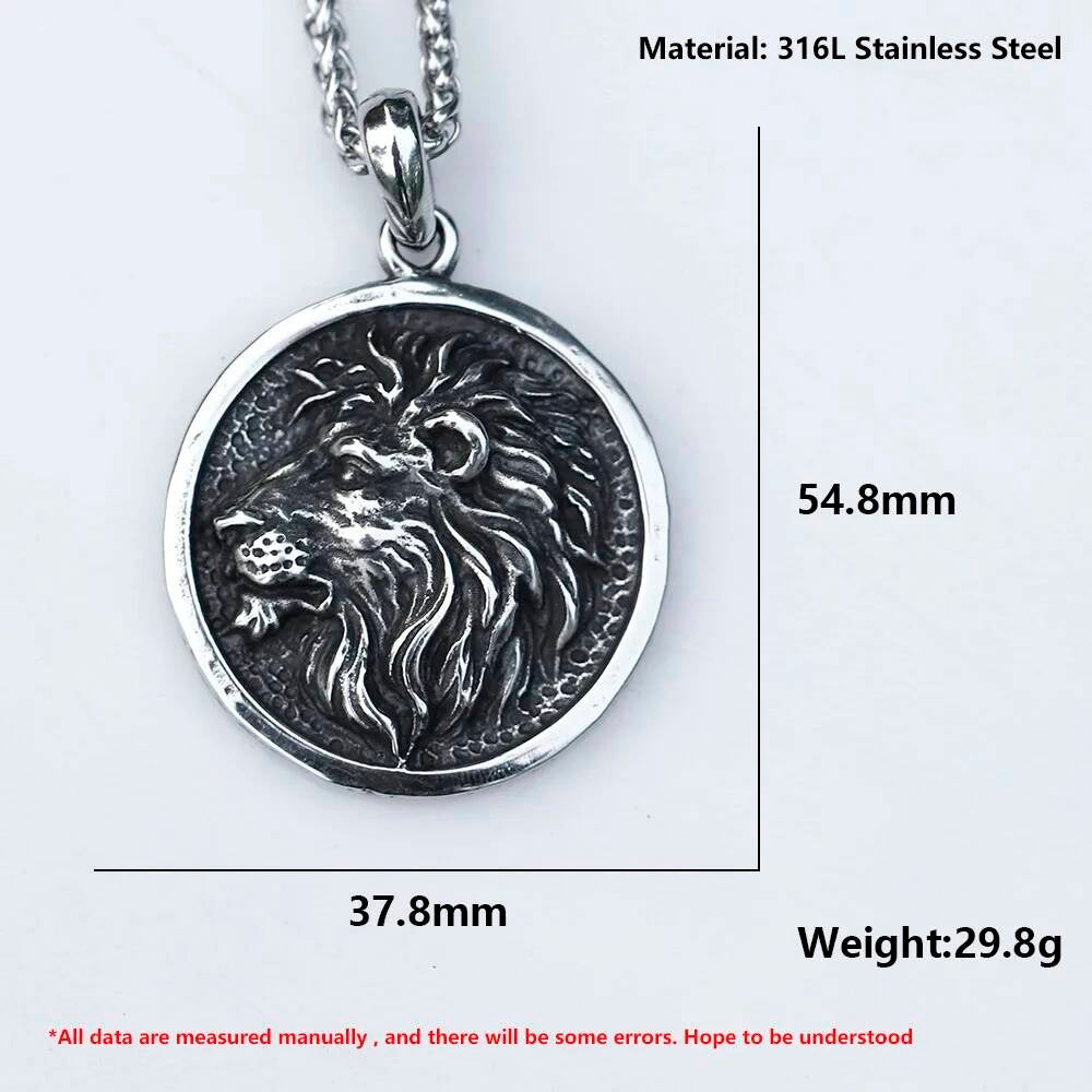 Lion Head Pendant – Stainless Steel Symbol of Strength and Leadership