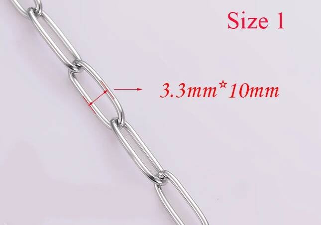 1Pc Stainless Steel Big Long Cross O Chain For Women Men DIY Jewelry Bracelet Necklace size 1
