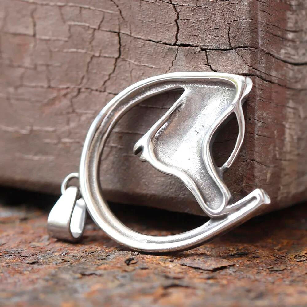 horse & Horseshoe Pendant Necklace – Equestrian Silver Jewelry