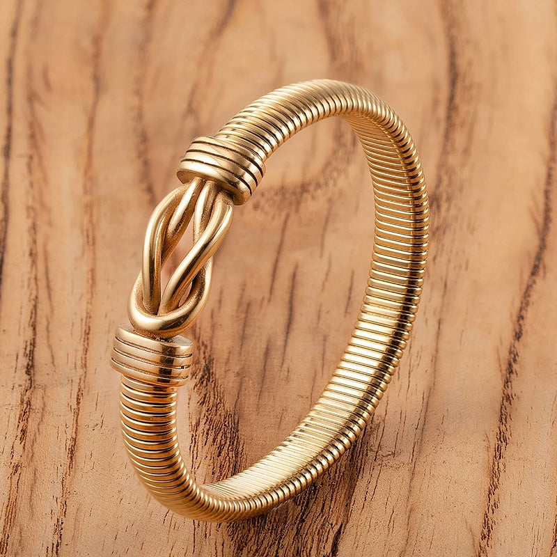 Silver Coil Knot Bracelet for Modern Style Gold