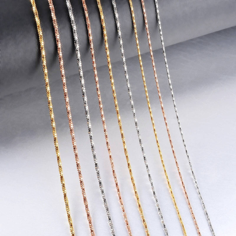 1 piece Width 0.9/1.2/1.5mm Tiny Twisted square snake Necklaces Jewelry Stainless Steel Choker Necklace For Women Collier