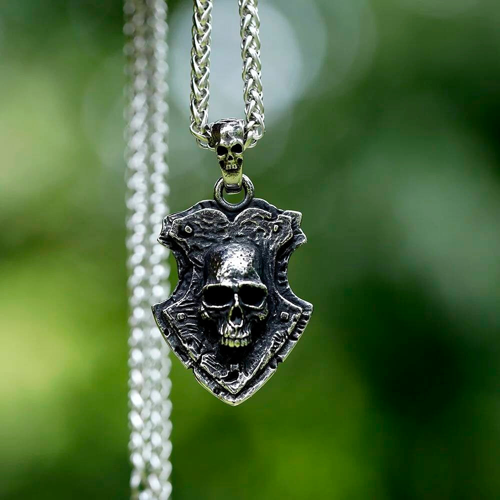 Skull Shield Pendant – A Bold Symbol of Strength and Protection