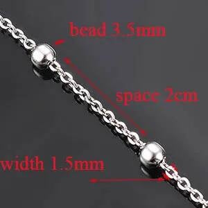Wholesale 10pcs/lot Width 1.5mm 2mm Tiny beaded Stainless Steel Link Chain for Necklaces Bracelets Foot Jewelry size 6
