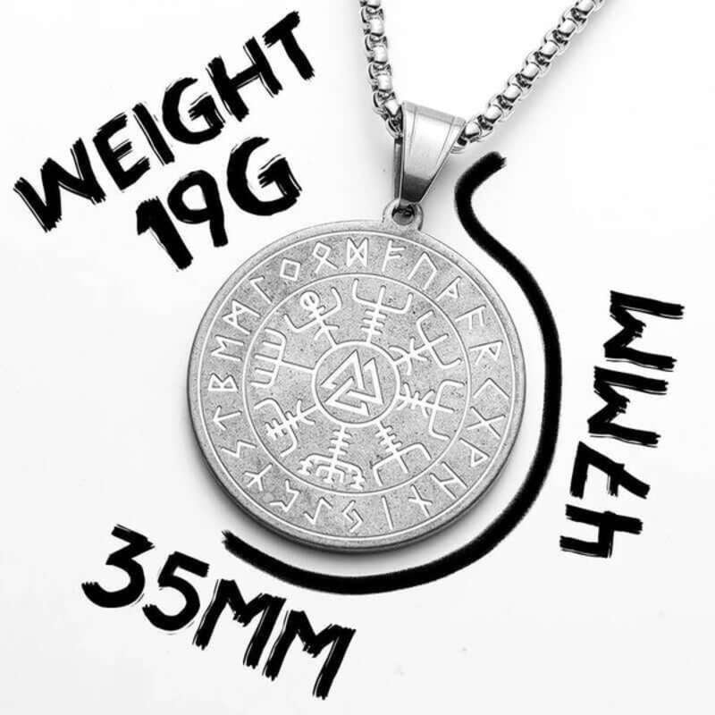 Men’s Viking Rune Valknut Pendant Necklace – 316L Stainless Steel Norse Amulet