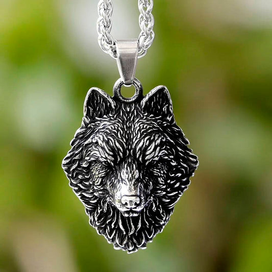 Wolf Head Pendant Necklace – Viking Stainless Steel Animal Totem Jewelry