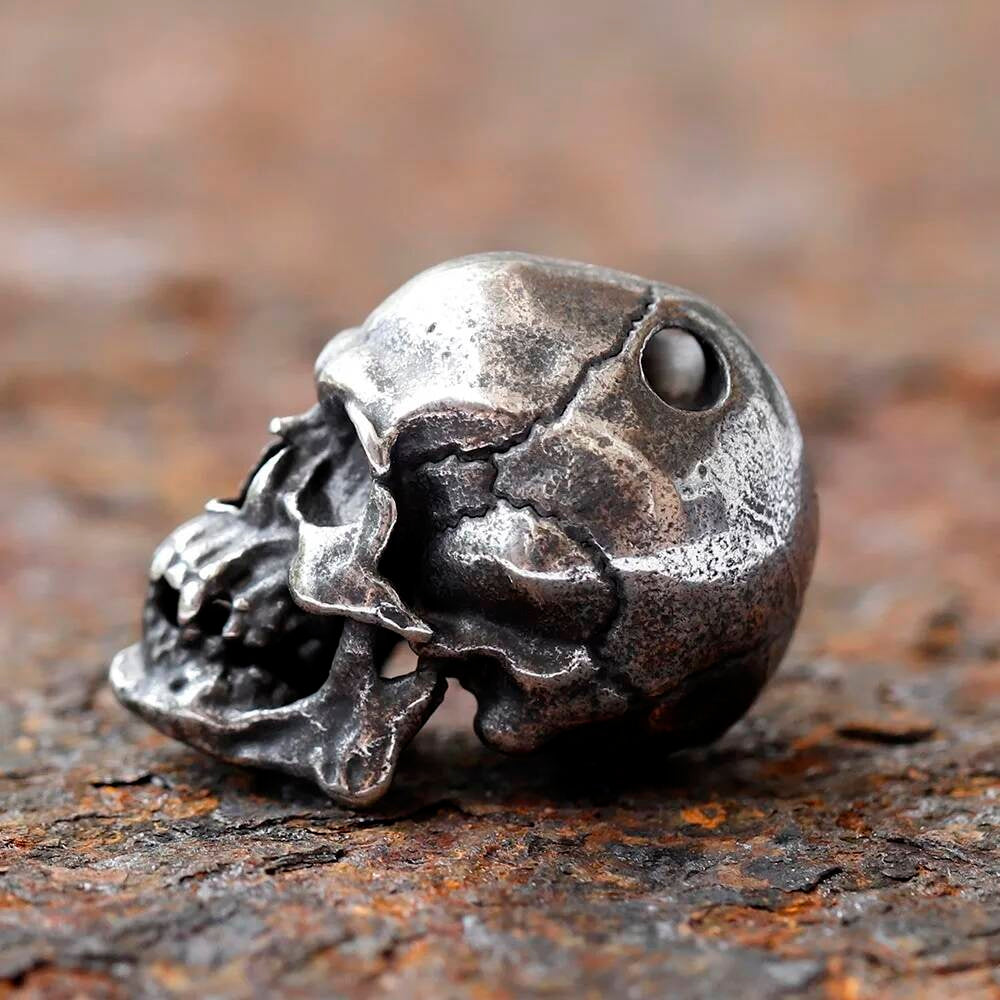 Unisex 316L Stainless Steel Skull Clavicle Pendant Necklace Gothic Hip Hop Jewelry