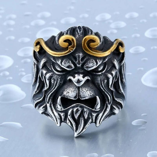Wukong Head Ring – 316L Stainless Steel Mythical Monkey King Band
