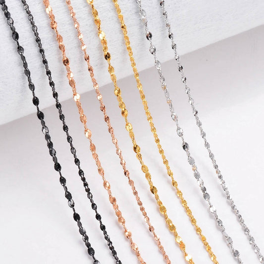 1Pc Width 1.2mm/1.5mm/1.8mm Stainless Steel Tiny Link Matching Pendants Necklace Chain for DIY Jewelry Making