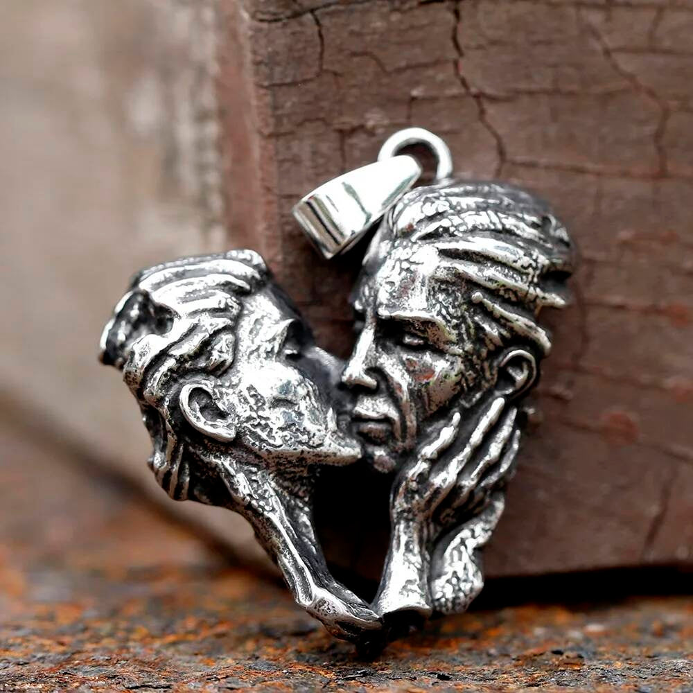 Lovers' Embrace Heart Pendant – Symbol of Eternal Love and Connection