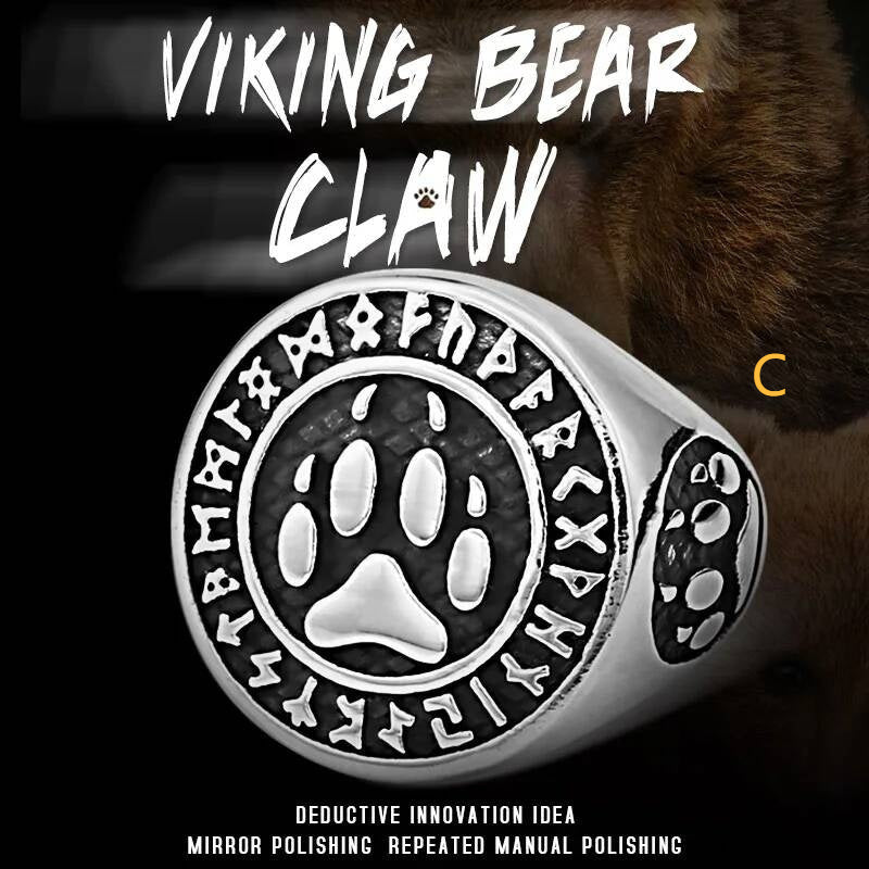 Odin Raven & Wolf Totem Ring – 316L Stainless Steel Norse Amulet Set