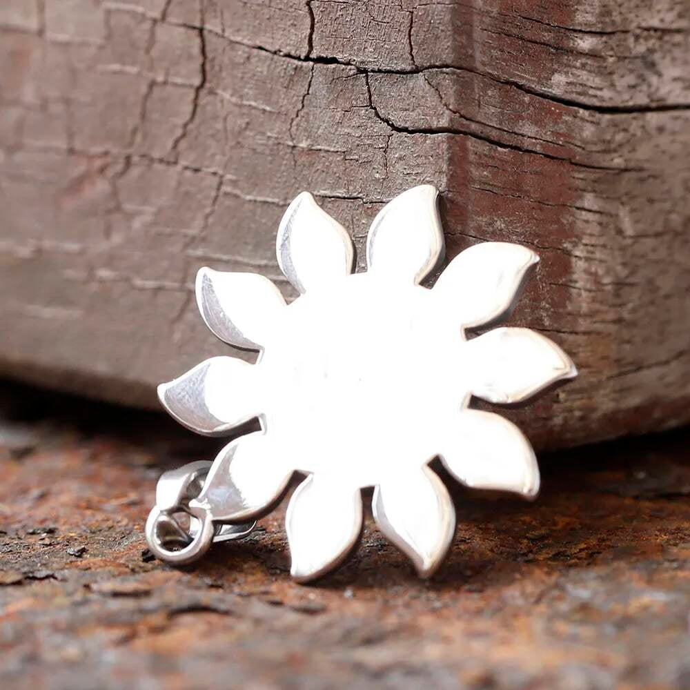 Sun Pendant Necklace – Celestial Sun and Leaves Design Jewelry