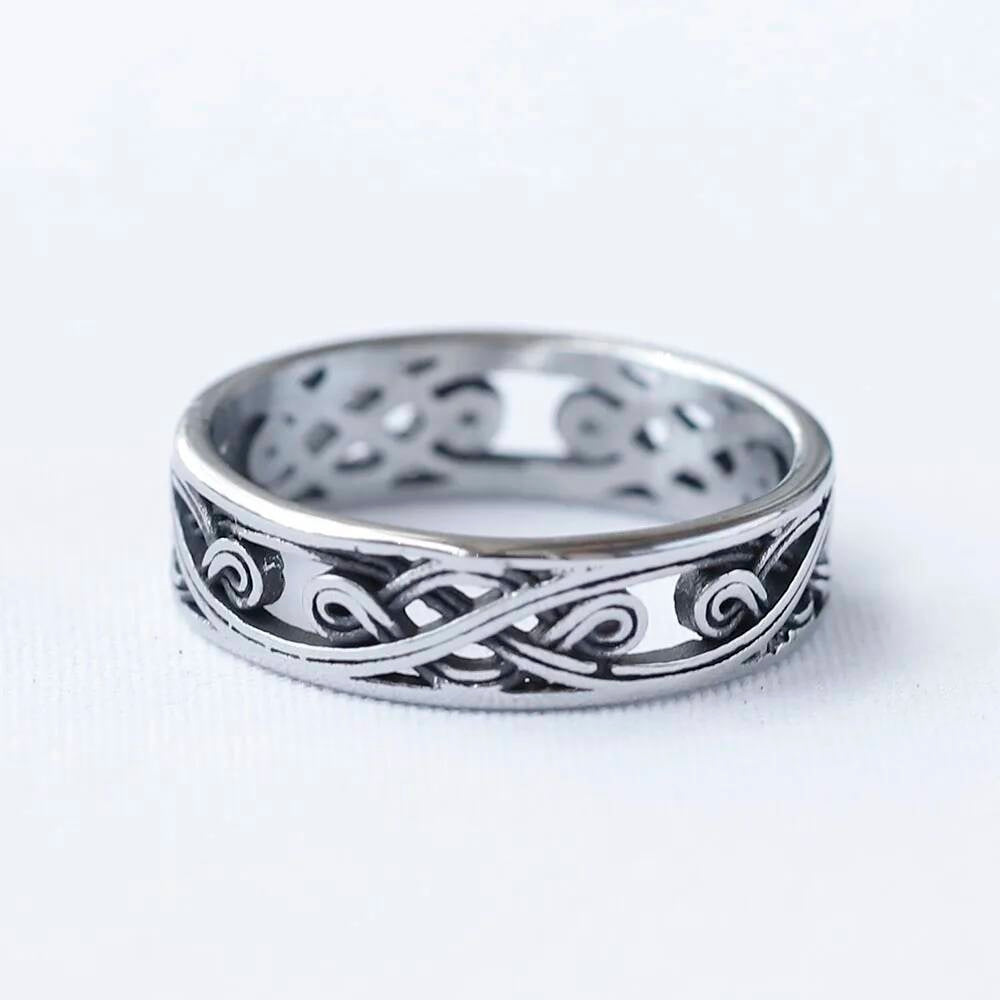 Vintage Celtic Knot Openwork Ring – 316L Stainless Steel Nordic Amulet