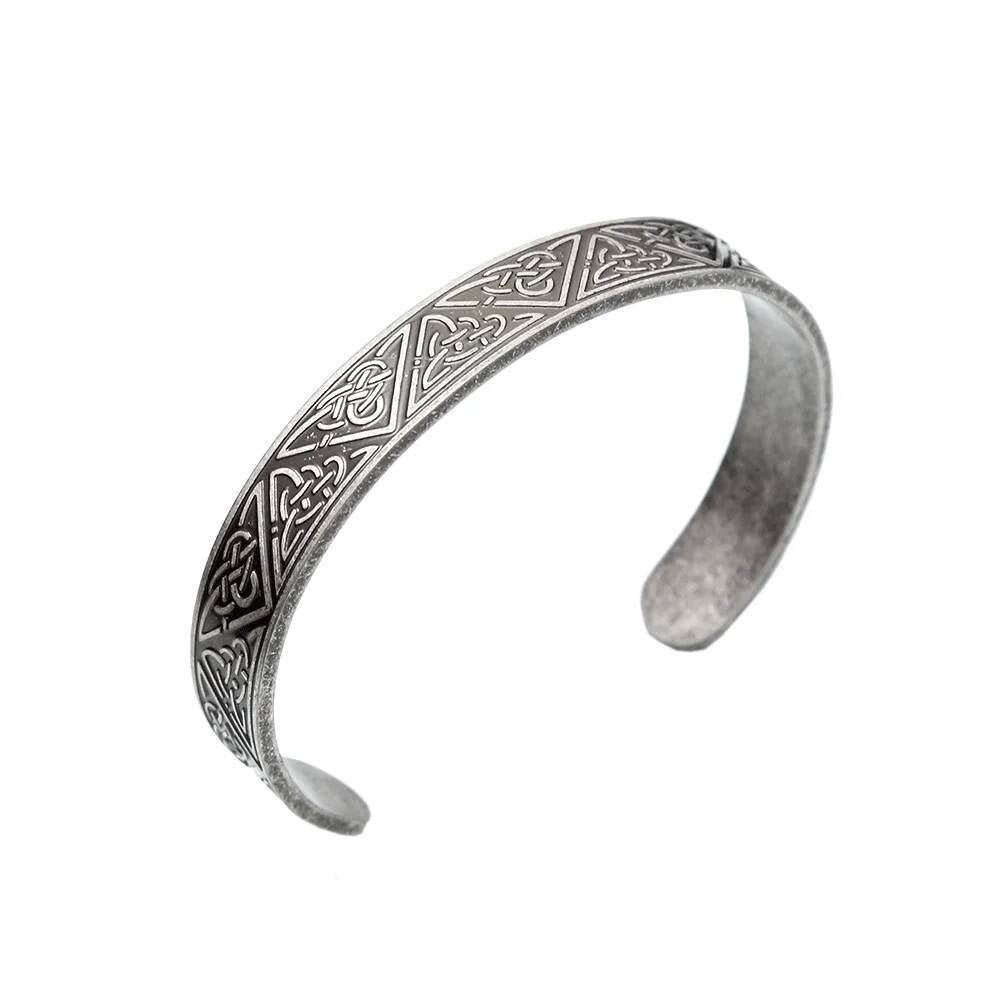 Celtic Knot Bracelet – Norse Pagan Stainless Steel Cuff Bangle Style A