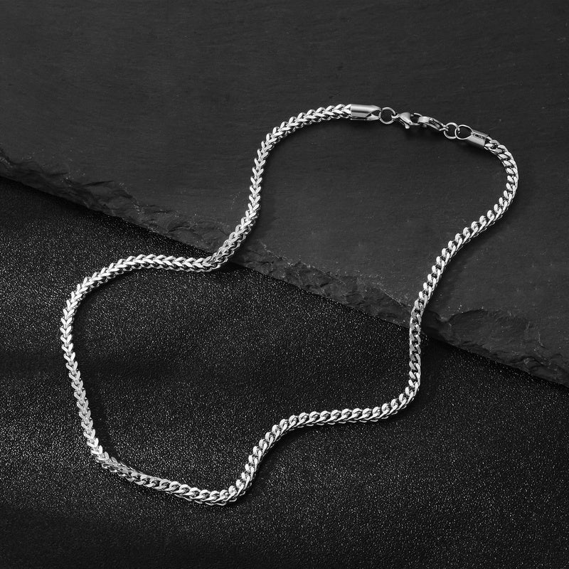 1Pc Size 3mm-5mm Gold/Sier Color 316L Stainless Steel Franco Fox tail Chain Necklace Women Men Jewelry Gift Dropshipping