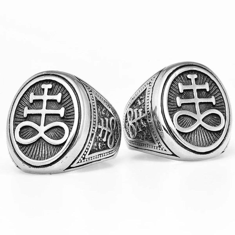 Lucifer Satan Gothic Ring 316L Stainless Steel Punk Jewelry for Men