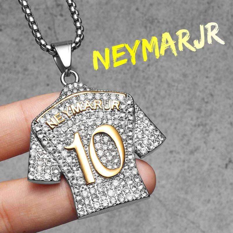 Sparkling Football Jersey Pendants - Messi #10, Messi #30, Ronaldo #7, Stylish Sports Jewelry Neymar10-SG