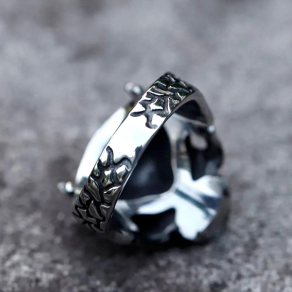 Caarium Skull Ring - Vintage Gothic Stainless Steel Men's Punk Jewelry