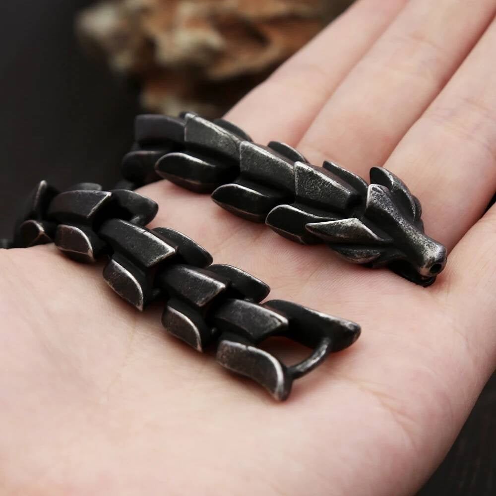 Gothic Armor Chain Bangle – Stainless Steel Warrior Bracelet