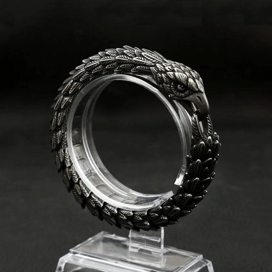 Viking Eagle Ouroboros Bracelet – Norse Stainless Steel Armring