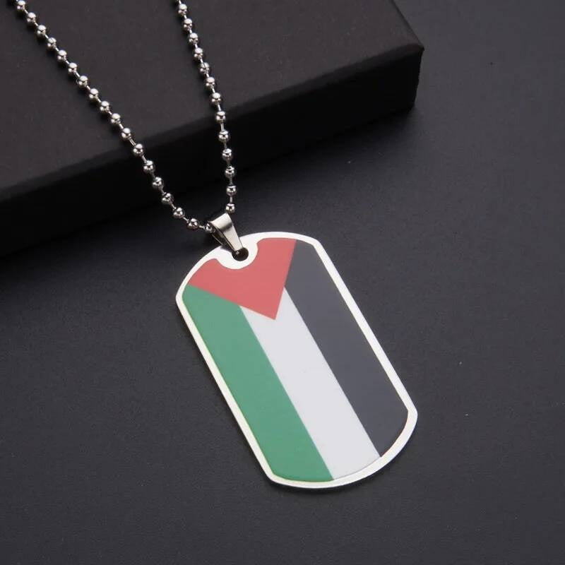 Stainless Steel Flag Pendant Necklace For Men Women Palestine Series Jewelry Accessories For Men(980150)