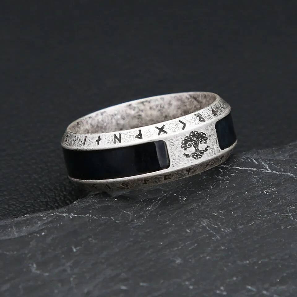 Nordic Tree of Life Ring – 316L Stainless Steel Unisex Viking Amulet