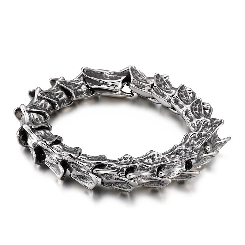 316L Stainless Steel Dinosaur Bone Bracelet Men Link Charm Rock Jewelry