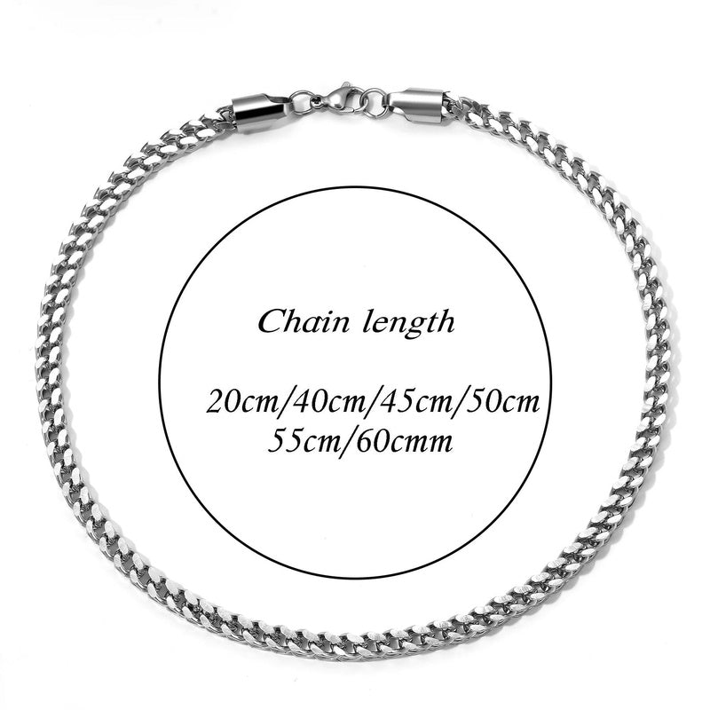 1Pc Size 3mm-5mm Gold/Sier Color 316L Stainless Steel Franco Fox tail Chain Necklace Women Men Jewelry Gift Dropshipping